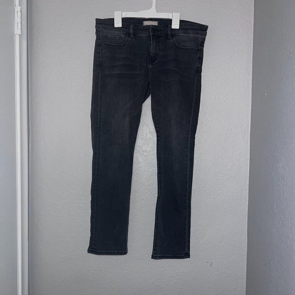 Uniqlo Women Slim Tapered Mid Rise Jeans Gray Japanese Fabric Size 28